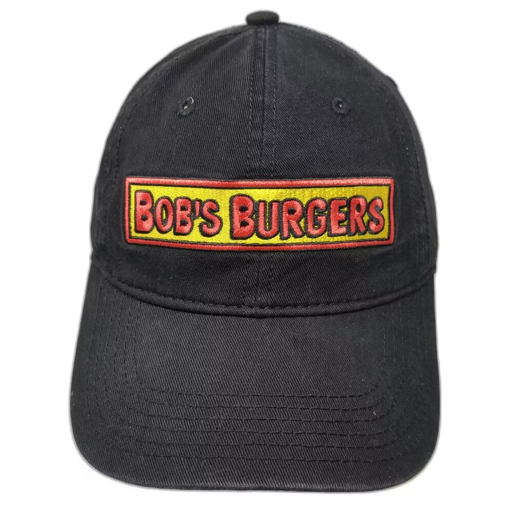 Bob's Burgers Baseball Cap Black Red One Size OS Embroidered Adjustable Hat